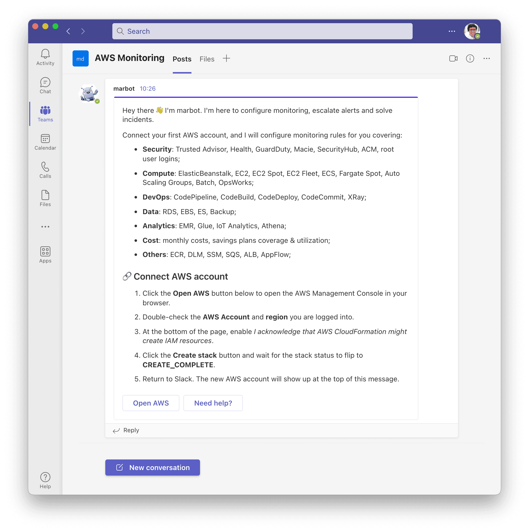 Installing marbot for Microsoft Teams: Step 3