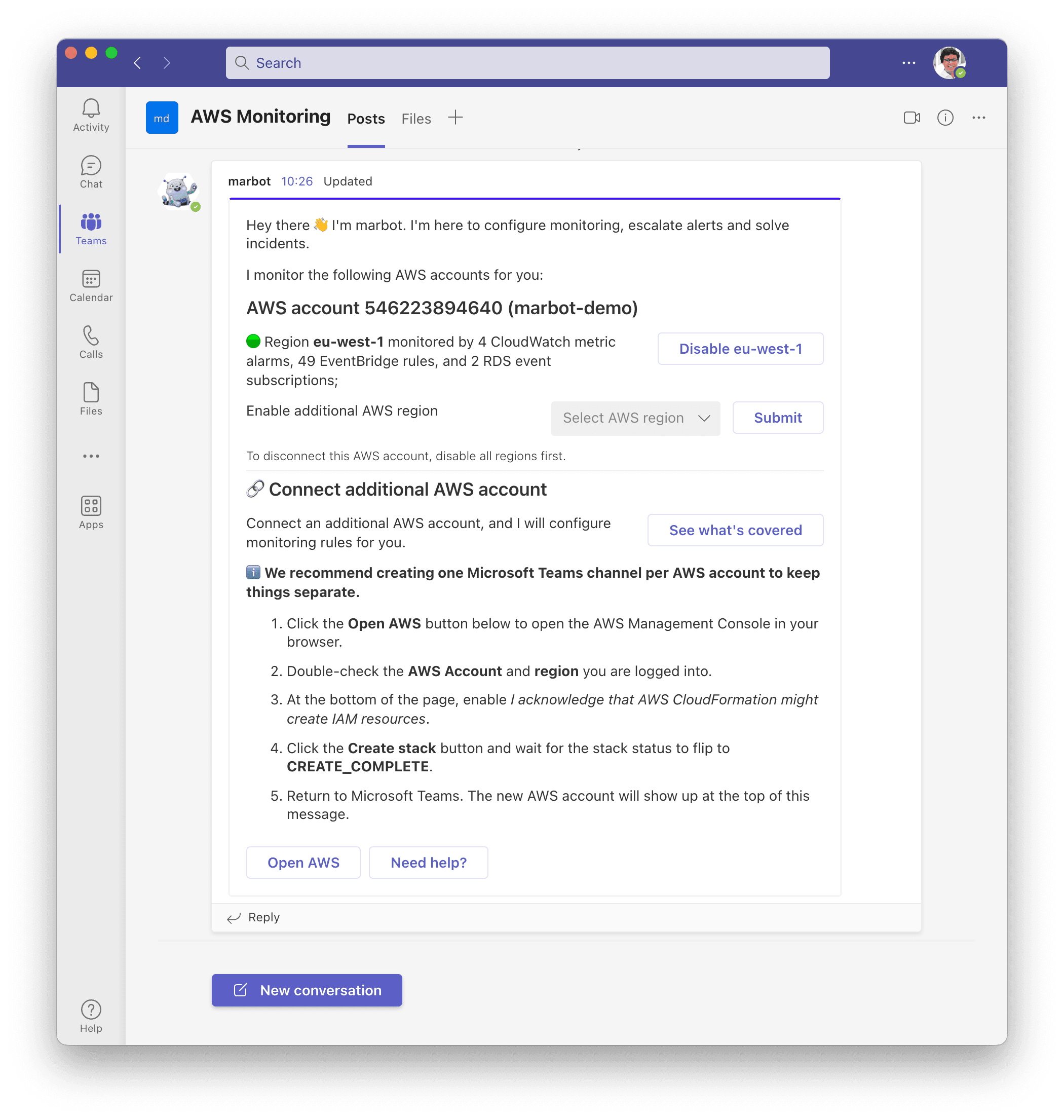 Installing marbot for Microsoft Teams: Step 7