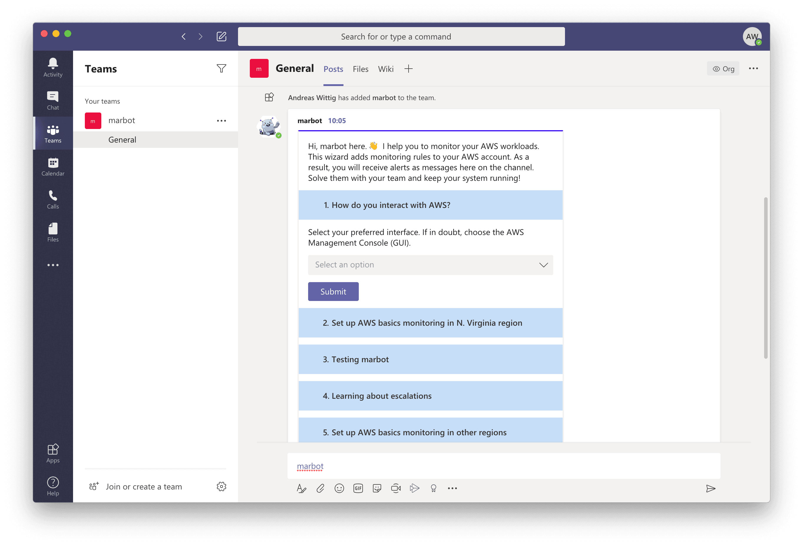 Configure AWS monitoring