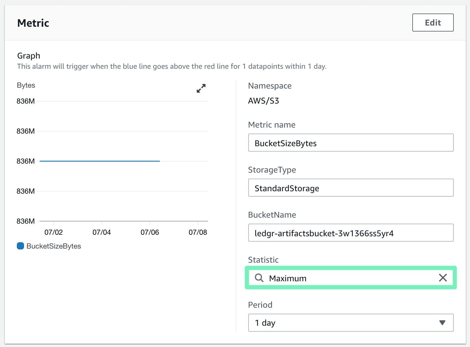 Select CloudWatch metric: step 5