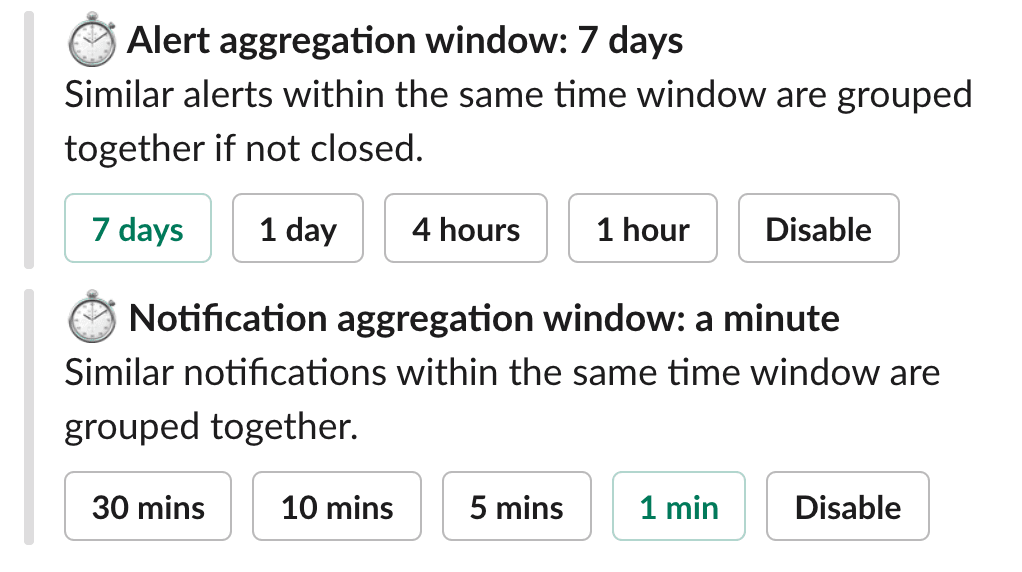Aggregation Configuration