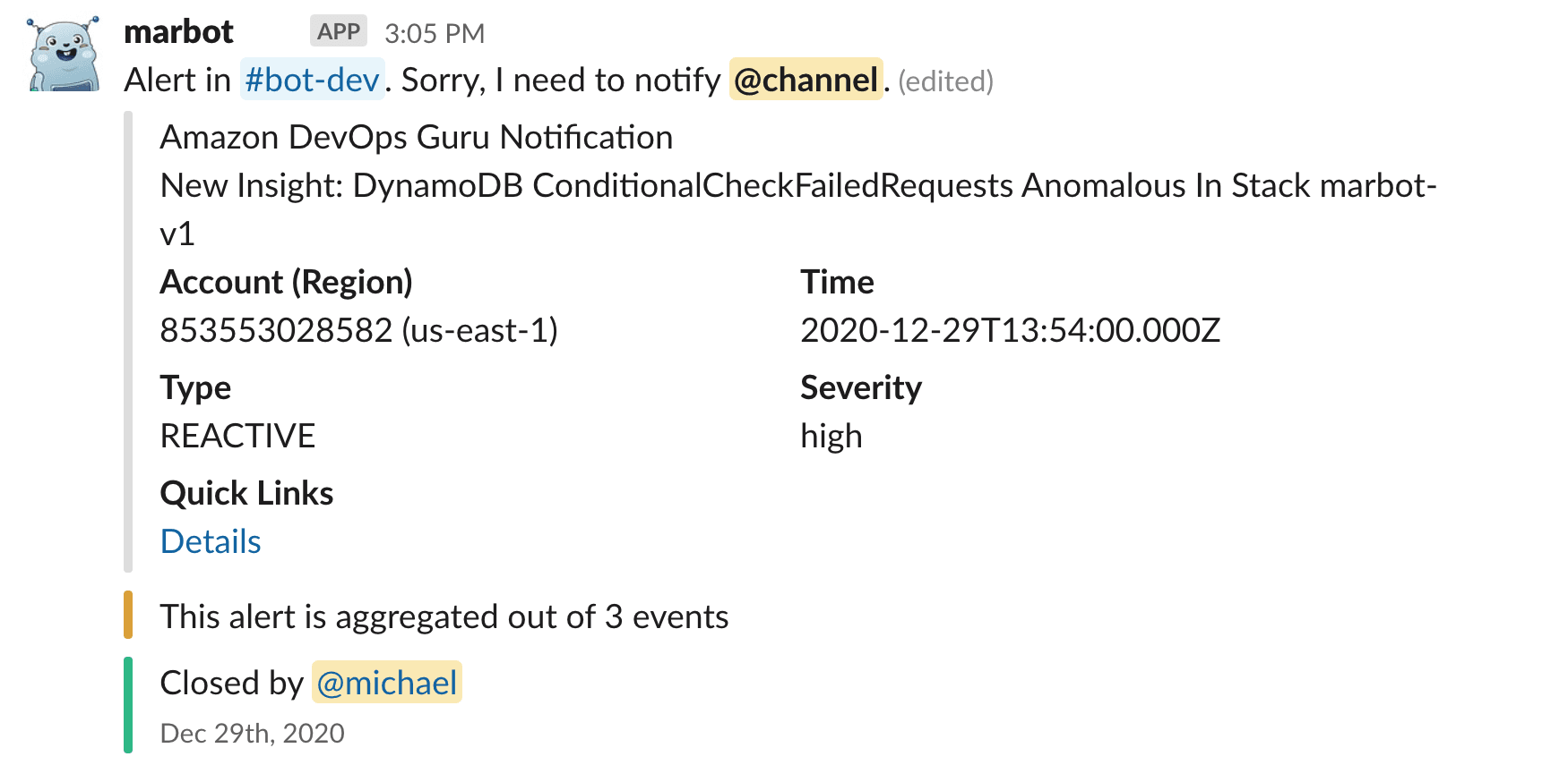 Amazon DevOps Guru Notification