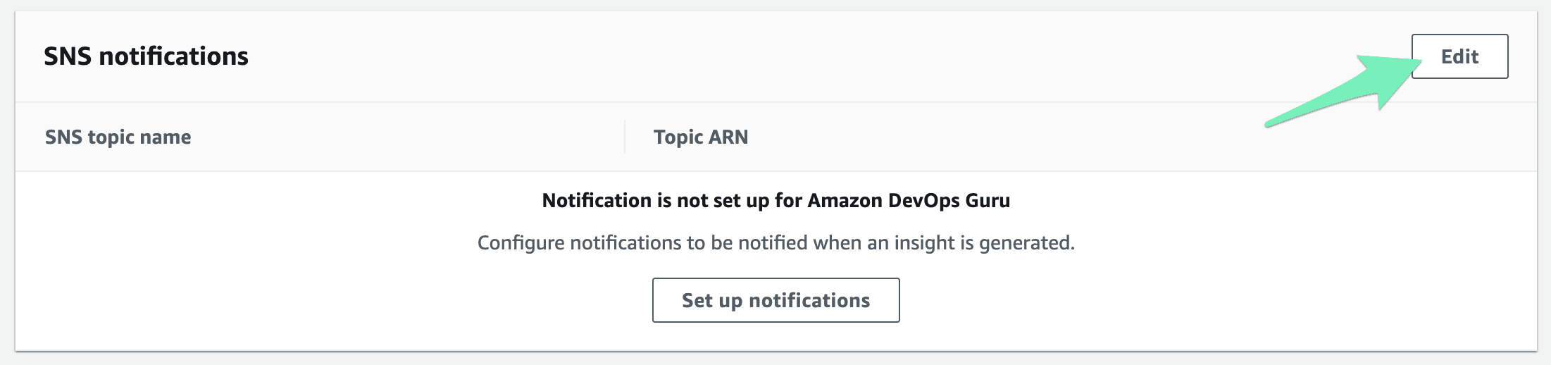 Amazon DevOps Guru Notification Setup: Step 1