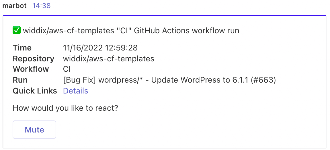 GitHub Notification in Microsoft Teams