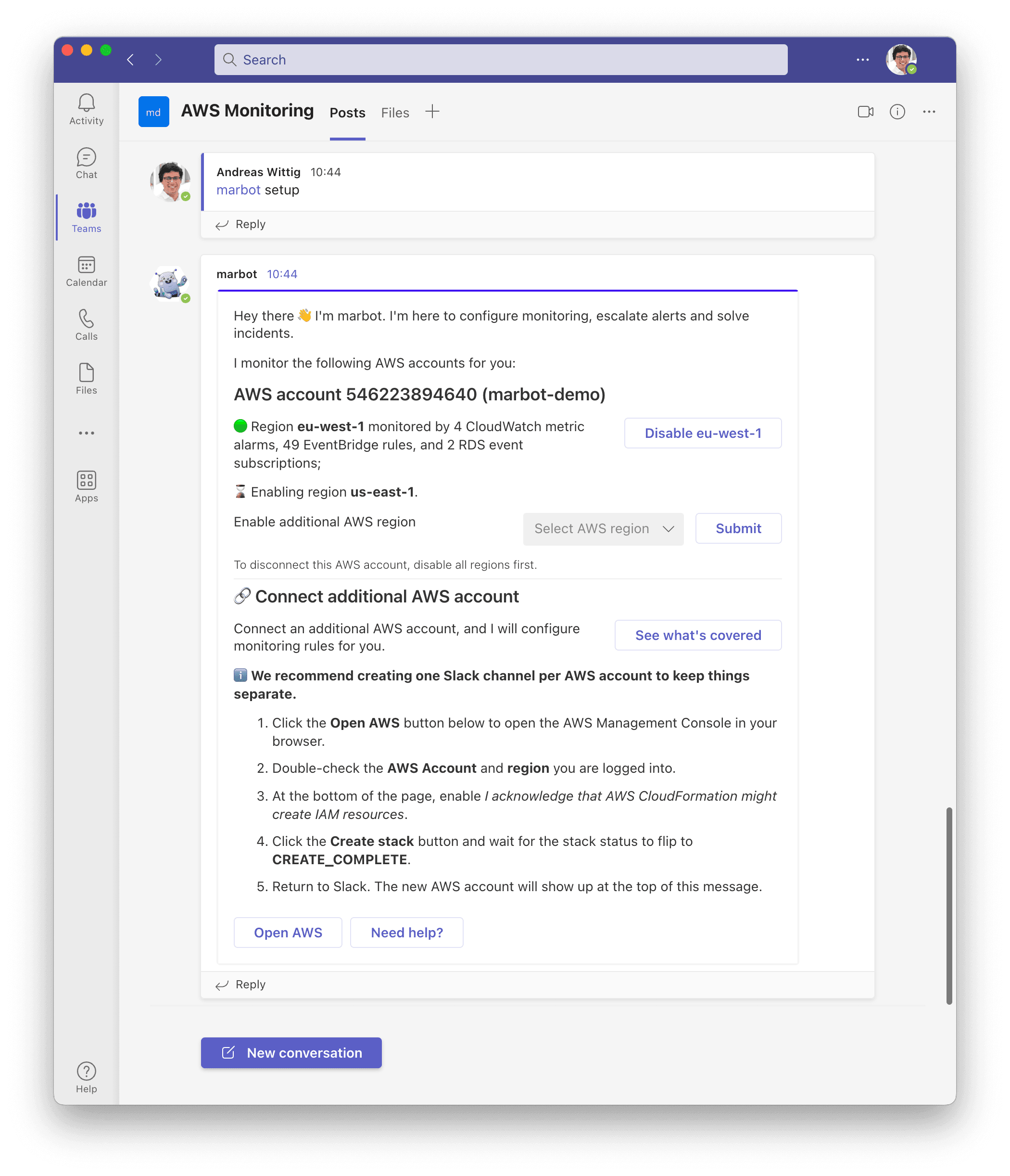 Installing marbot for Microsoft Teams: Step 9