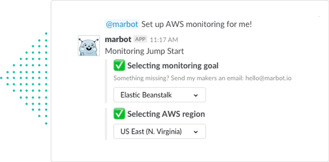 marbot sets up AWS monitoring for you